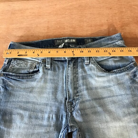 BKE Jake Straight Leg Jeans Men 32x33 Blue Low Rise Stretch Thick Stitch 18028 - Picture 10 of 14